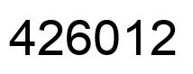 Number 426012 black image