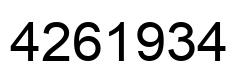 Number 4261934 black image