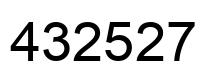 Number 432527 black image
