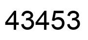 Number 43453 black image