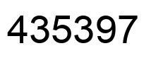 Number 435397 black image
