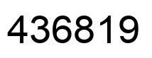 Number 436819 black image