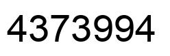 Number 4373994 black image