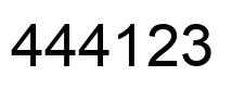 Number 444123 black image