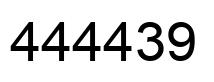 Number 444439 black image