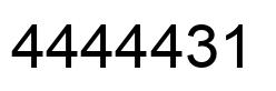 Number 4444431 black image