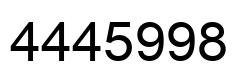 Number 4445998 black image