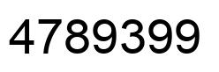 Number 4789399 black image