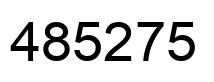 Number 485275 black image