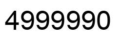 Number 4999990 black image