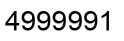 Number 4999991 black image