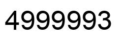 Number 4999993 black image