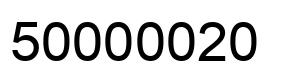 Number 50000020 black image
