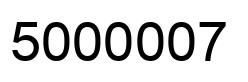 Number 5000007 black image
