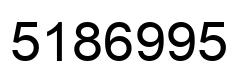 Number 5186995 black image