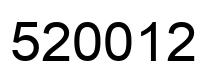 Number 520012 black image
