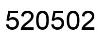 Number 520502 black image