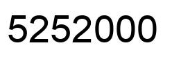 Number 5252000 black image
