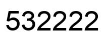 Number 532222 black image