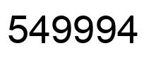 Number 549994 black image