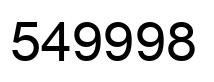 Number 549998 black image