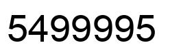 Number 5499995 black image