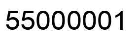 Número 55000001 imagen negro