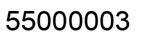 Número 55000003 imagen negro