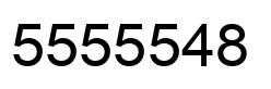Number 5555548 black image