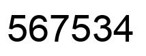 Number 567534 black image