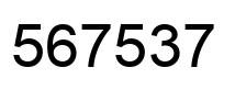 Number 567537 black image