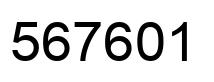 Number 567601 black image