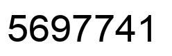 Number 5697741 black image