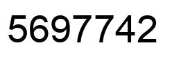Number 5697742 black image