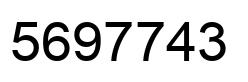 Number 5697743 black image