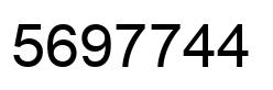 Number 5697744 black image