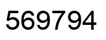 Number 569794 black image