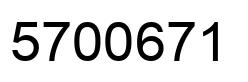 Number 5700671 black image