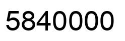 Number 5840000 black image