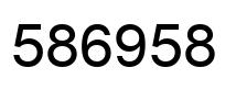 Number 586958 black image