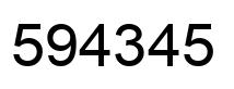 Number 594345 black image