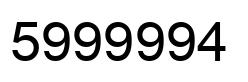 Number 5999994 black image