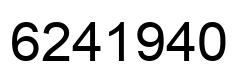 Number 6241940 black image
