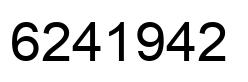 Number 6241942 black image