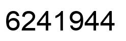 Number 6241944 black image