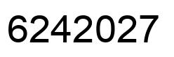 Number 6242027 black image