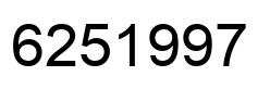 Number 6251997 black image