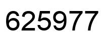 Number 625977 black image