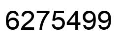 Number 6275499 black image