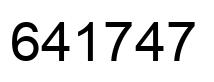 Number 641747 black image